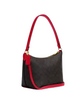 Coach Zip Top Shoulder Bag In Signature Canvas Walnut Bold Red