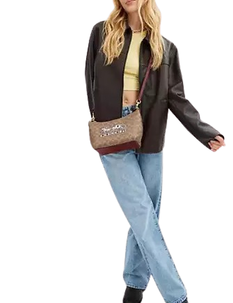 非売品 Signature In Bag Shoulder Top Zip Coach Canvas Horse With バッグ
