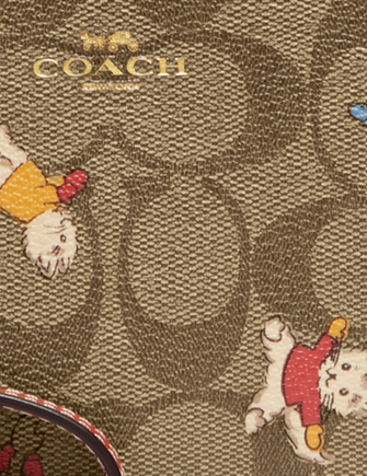Coach, Accessories, Coach Card Case In Signature Canvas With Cat Mittens  Print
