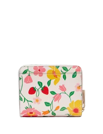 Kate Spade New York Boxed Madison Strawberry Garden Small Zip Around Bifold Wallet