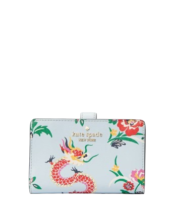 Kate Spade New York Dragon Printed Medium Compact Bifold Wallet