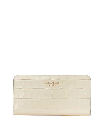 Kate Spade New York Dumpling Croc Embossed Large Slim Bifold Wallet