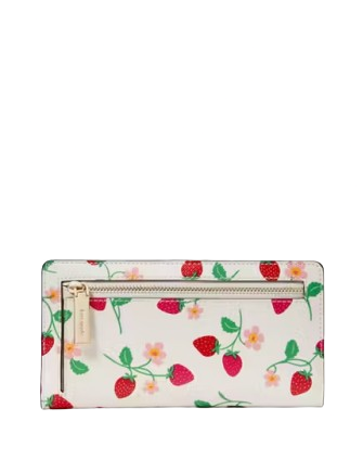 Kate Spade New York Madison Strawberry Vine Large Slim Bifold Wallet