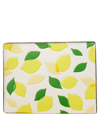 Kate Spade New York Morgan Lemon Toss Embossed Gusseted Wristlet