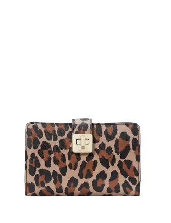 Kate Spade New York Phoebe Spotted Leopard Turnlock Medium