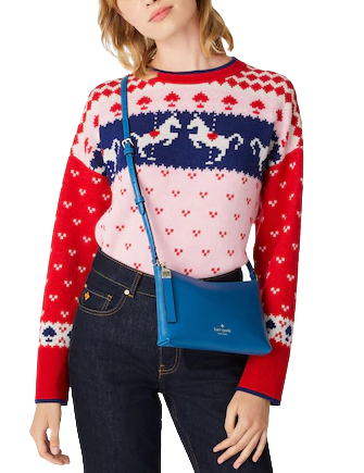 New Kate Spade Sadie Crossbody Saffiano Leather Sapphire Ice