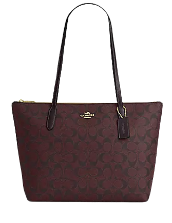 Coach Zip Top Tote In Signature Canvas | Brixton Baker