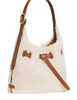 Kate Spade New York 454 Belted Faux Shearling Small Shoulder Bag  Cashew Milk 