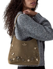 Kate Spade New York 454 Embellished Suede Small Shoulder Bag Driftwood