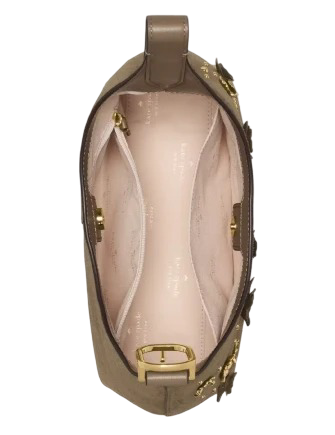 Kate Spade New York 454 Embellished Suede Small Shoulder Bag Driftwood