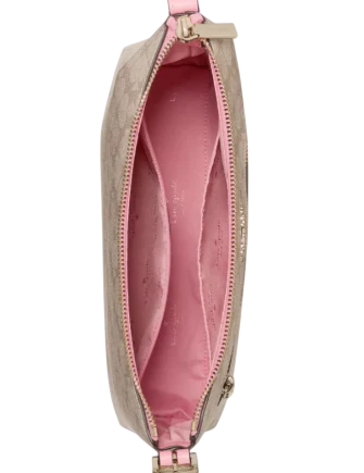 Kate Spade New York 454 Spade Flower Swingpack Crossbody Bag  Dark Beige Grapefruit 