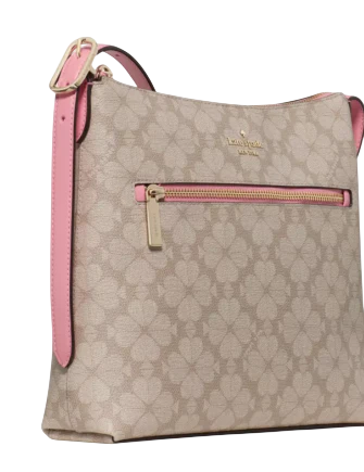 Kate Spade New York 454 Spade Flower Swingpack Crossbody Bag  Dark Beige Grapefruit 