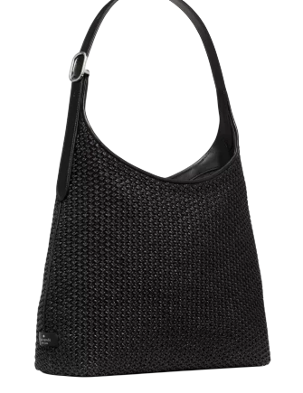 Kate Spade New York 454 Straw Large Shoulder Bag Black