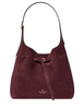 Kate Spade New York 454 Suede Belted Large Shoulder Bag Grenache