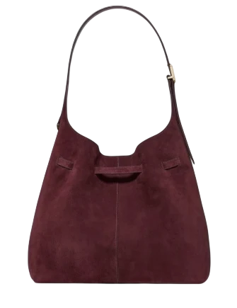 Kate Spade New York 454 Suede Belted Large Shoulder Bag Grenache