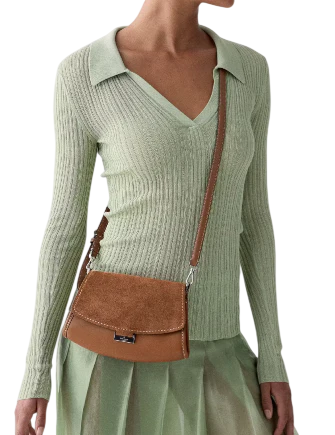 Kate Spade New York Ali Suede Mini Crossbody Bag Warm Gingerbread
