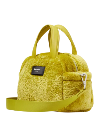 Kate Spade New York Apres Chic Faux Shearling Satchel Citron Sapphire