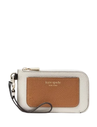 Kate Spade New York Ava Colorblocked Coin Card Case Wristlet  Parchment 