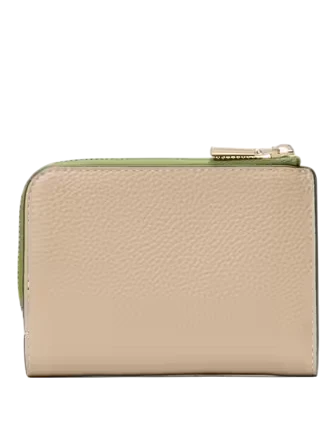 Kate Spade New York Ava Colorblocked Pebbled Leather Zip Bifold Wallet Jungle Vine