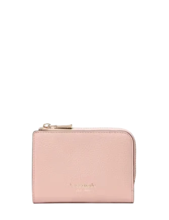 Kate Spade New York Ava Colorblocked Pebbled Leather Zip Bifold Wallet Rose Smoke 