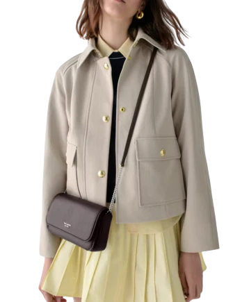 Kate Spade New York Ava Flap Chain Wallet Hot Fudge