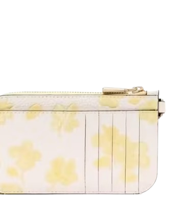 Kate Spade New York Ava Spring Pansies Card Case Wristlet  Yuzu Jam 