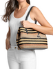 Kate Spade New York Avalon Medium Striped Woven Tote Bag Black