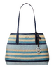 Kate Spade New York Avalon Medium Striped Woven Tote Bag Navy