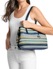 Kate Spade New York Avalon Medium Striped Woven Tote Bag Navy