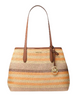 Kate Spade New York Avalon Medium Striped Woven Tote Bag  Radiant Orange 