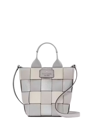 Kate Spade New York Basket Metallic Mini Tote Platinum Grey