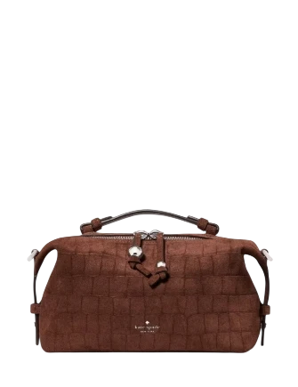 Kate Spade New York Billie Suede Croc Crossbody Bag Chocolate Truffle