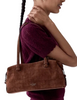 Kate Spade New York Billie Suede Croc Shoulder Bag Chocolate Truffle
