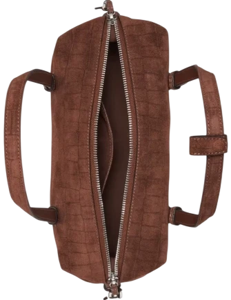 Kate Spade New York Billie Suede Croc Shoulder Bag Chocolate Truffle