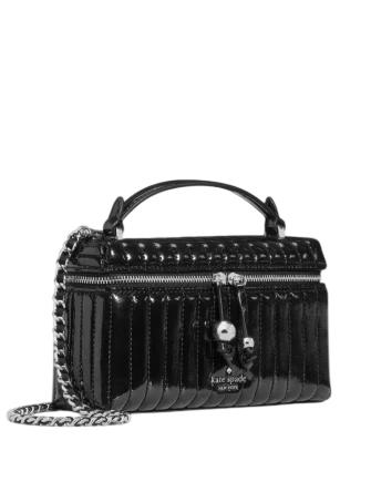 Kate Spade New York Blair Shiny Quilted Vanity Crossbody Black