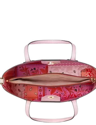Kate Spade New York Bleecker Bandana Pop Printed Medium Crossbody Tote Pink 