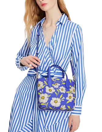 Kate Spade New York Bleecker Sunshine Floral Medium Crossbody Tote Fluorite