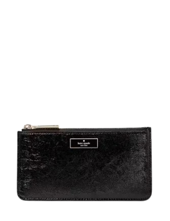 Kate Spade New York Bridget Crinkle Patent Large Slim Card Holder Black