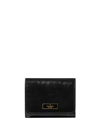 Kate Spade New York Bridget Crinkle Patent Small L-zip Wallet Black