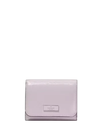 Kate Spade New York Bridget Crinkle Patent Small L-zip Wallet Lilac Moonlight 