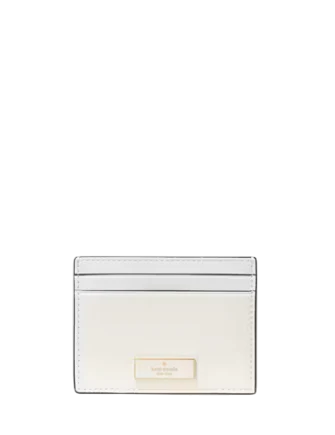 Kate Spade New York Bridget Crinkle Patent Small Slim Card Holder Meringue