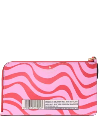 Kate Spade New York Bubble Gum Medium L-Zip Wristlet Pink Red