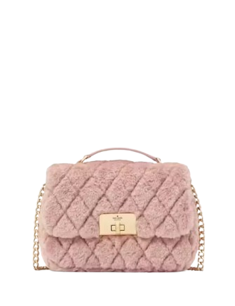Kate Spade New York Carey Faux Fur Small Flap Crossbody Rose Smoke 