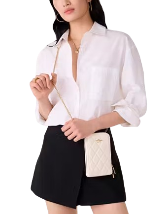 Kate Spade New York Carey Quilted North South Phone Crossbody Meringue
