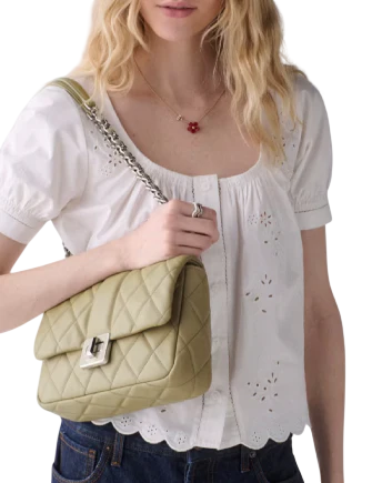 Kate Spade New York Carey Quilted Small Flap Crossbody Elm