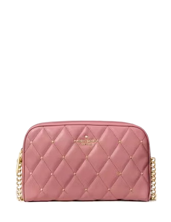 Kate Spade New York Carey Quilted Studded Chain Camera Bag Pomegranate