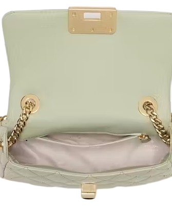 Kate Spade New York Carey Quilted Studs Small Flap Crossbody Sage Bundle