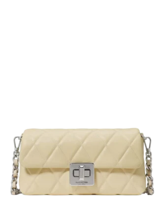 Kate Spade New York Carey Quilted Wallet On Chain Lemon Fondant