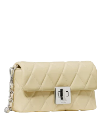 Kate Spade New York Carey Quilted Wallet On Chain Lemon Fondant