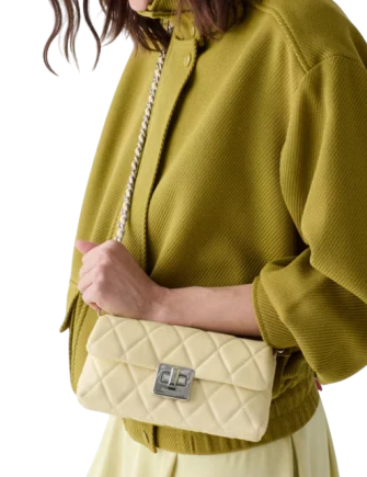 Kate Spade New York Carey Quilted Wallet On Chain Lemon Fondant